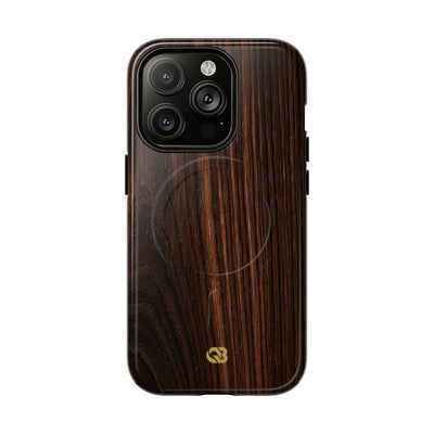 Brown Tough 2.0 Magsafe Phone Case for iPhone - Burnished Mahogany Grain