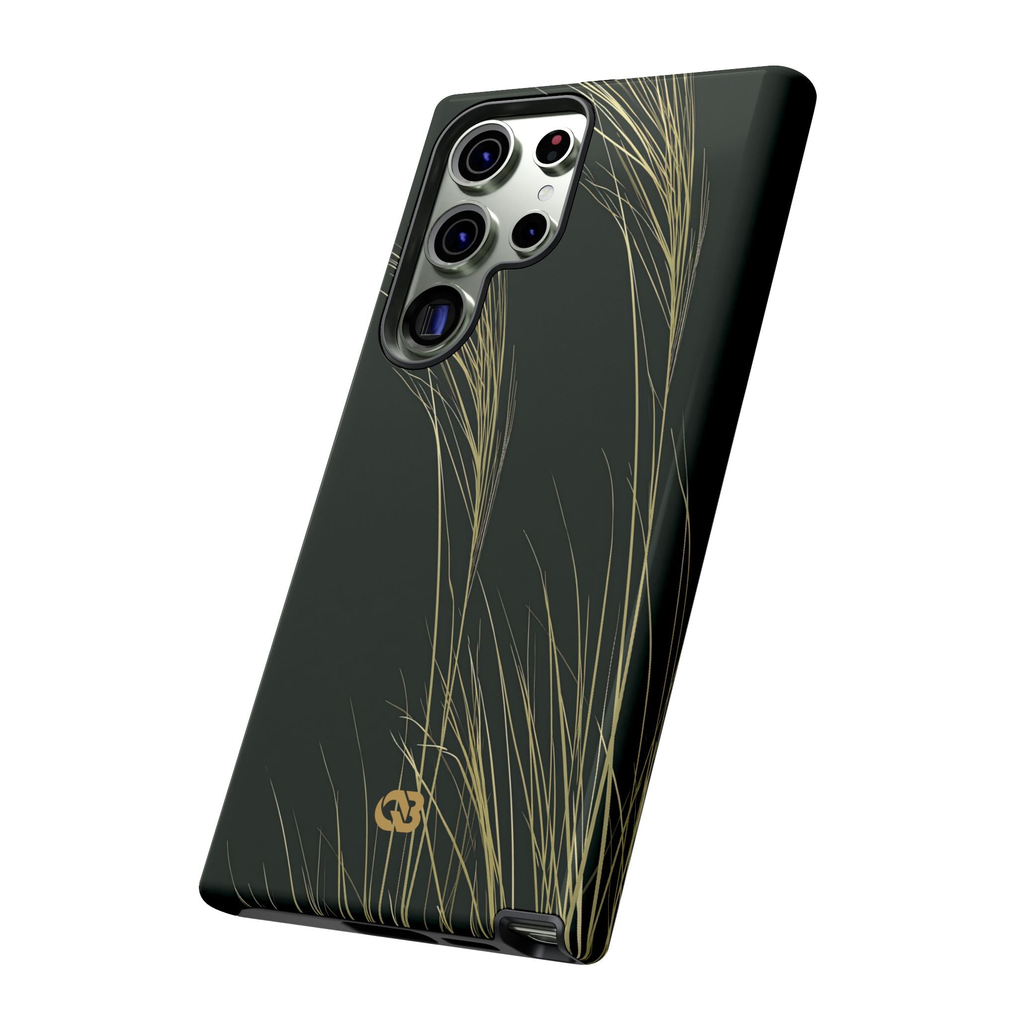 Green Tough Phone Case for Samsung - Midnight Gilded Grass
