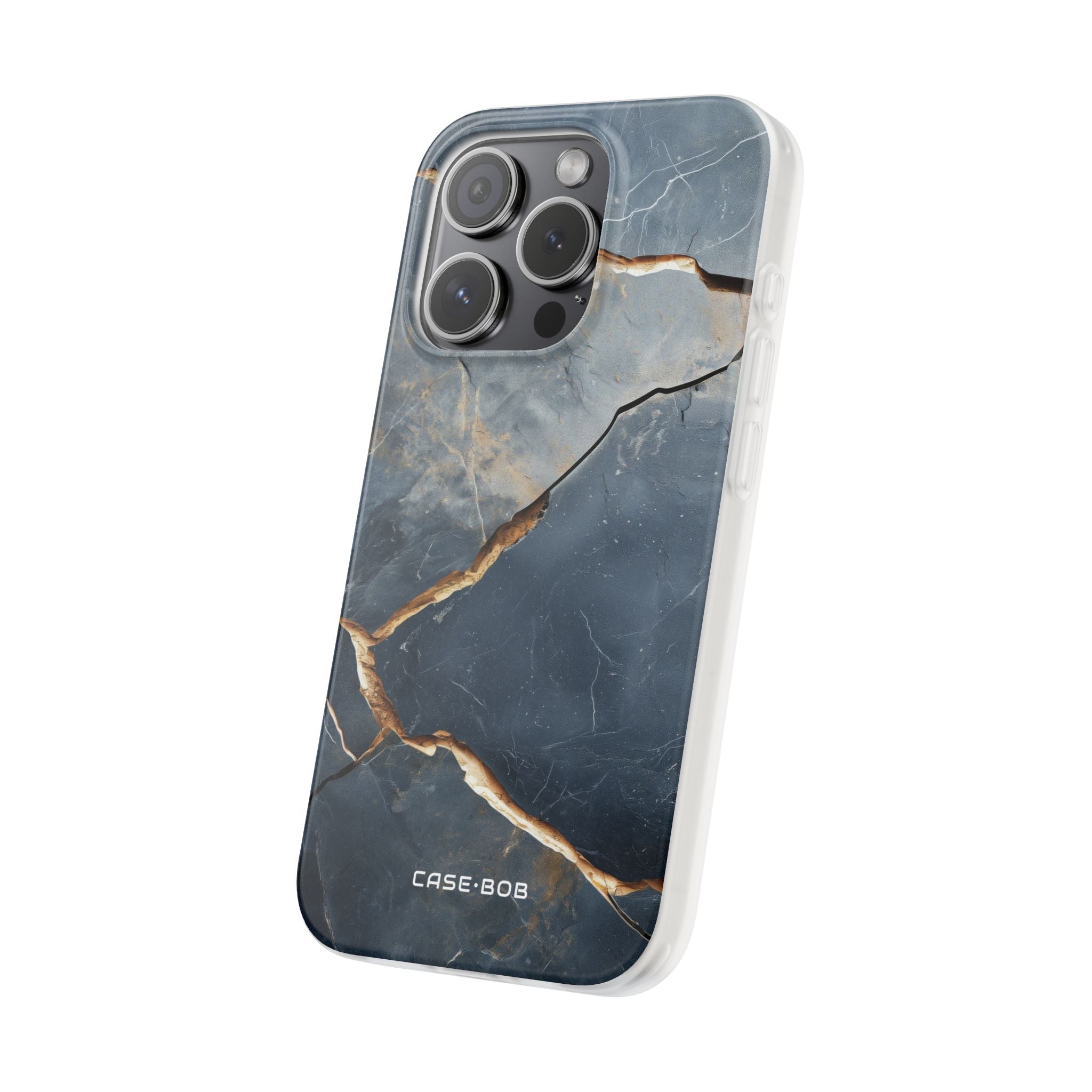 Jagged Vein Navy iPhone 15 Pro Case - Soft