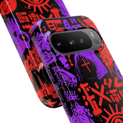 Underground Cyber Glyphs · Tough Phone Case for Pixel ·  Black