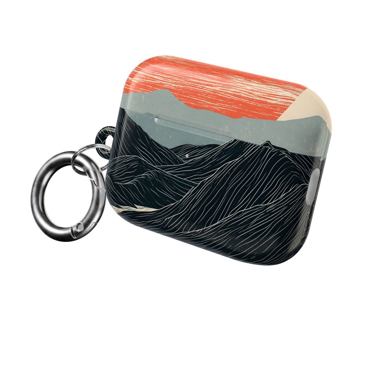 Crimson Ridge Horizon · Hard Case for AirPods & AirPods Pro · Black