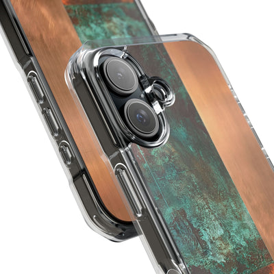 Teal Impact MagSafe Phone Case for iPhone - Verdigris Copper Slab
