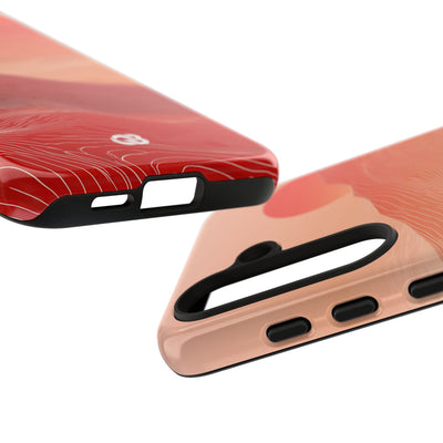 Red Tough Phone Case for Samsung - Crimson Ridge Lines