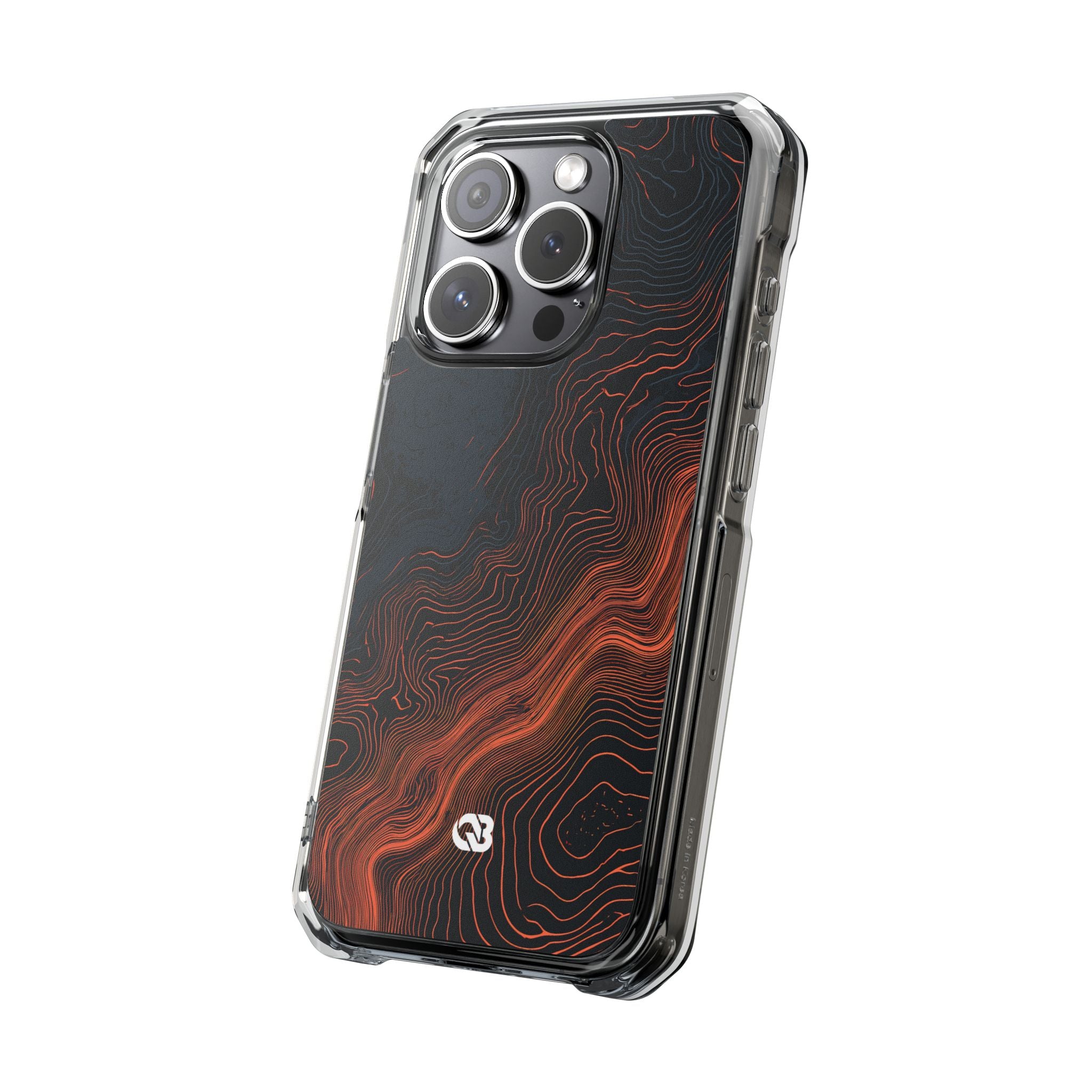Black Impact MagSafe Phone Case for iPhone - Volcanic Basalt Map