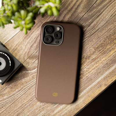 Brown Tough Phone Case for iPhone - Smoked Caramel Fade