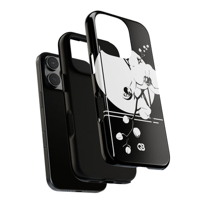 Black Tough Phone Case for iPhone - Lunar Orchid Grid