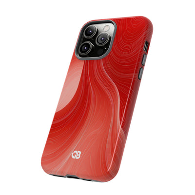Red Tough Phone Case for iPhone - Crimson Silk Strands