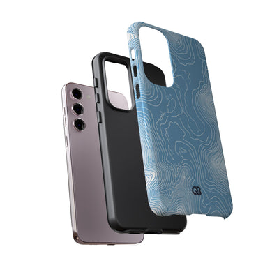 Blue Tough Phone Case for Samsung - Glacial Ridge Topo