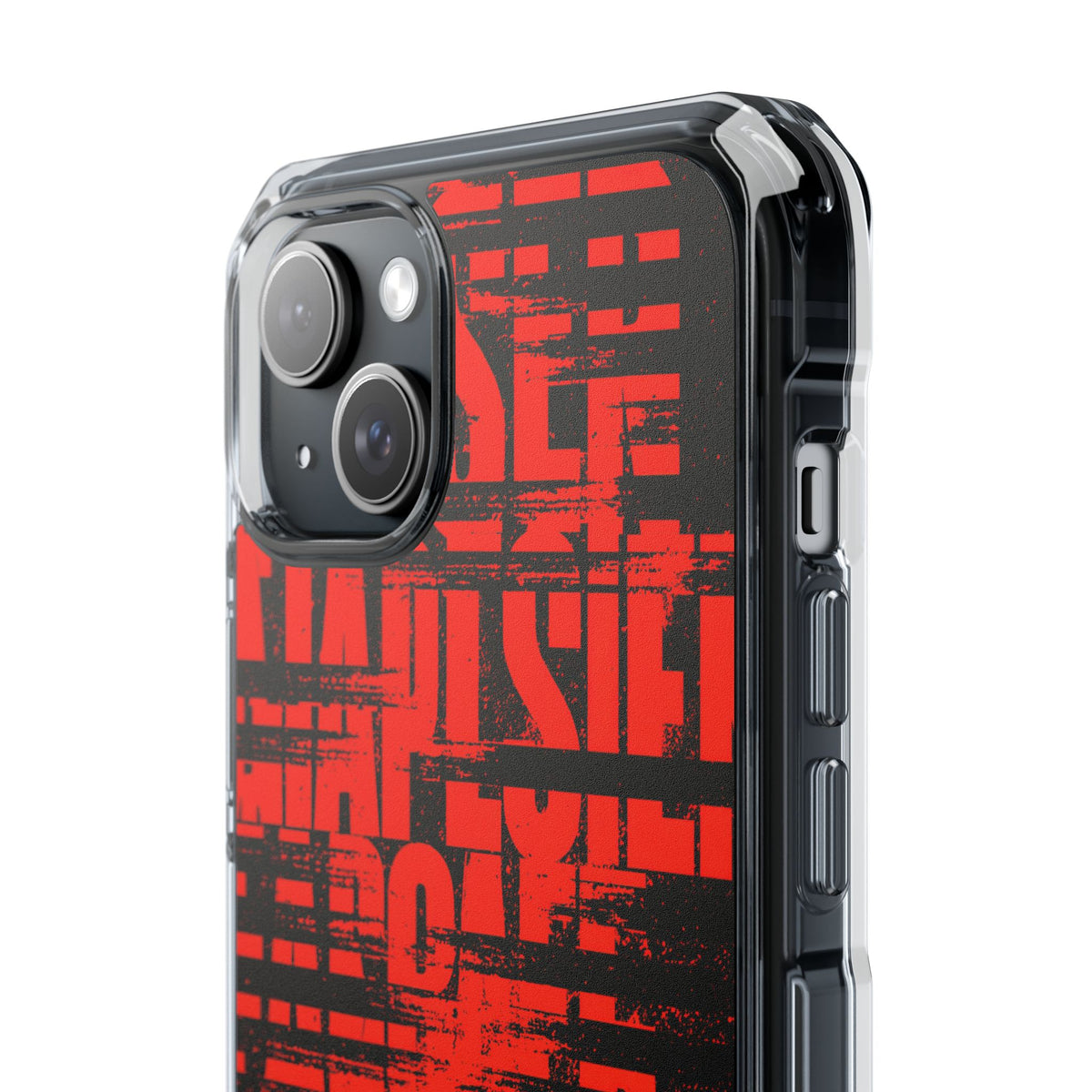 Crimson Redaction · Clear Impact Magnetic Phone Case for iPhone ·  Black