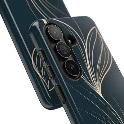 Teal Tough Phone Case for Samsung - Sandstone Silk Flora
