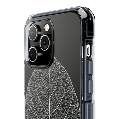 Black Impact MagSafe Phone Case for iPhone - Bleached Leaf Lattice