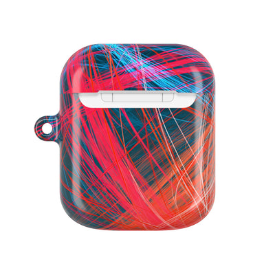 Neon Fiber Stream · Hard Case for AirPods & AirPods Pro · Red