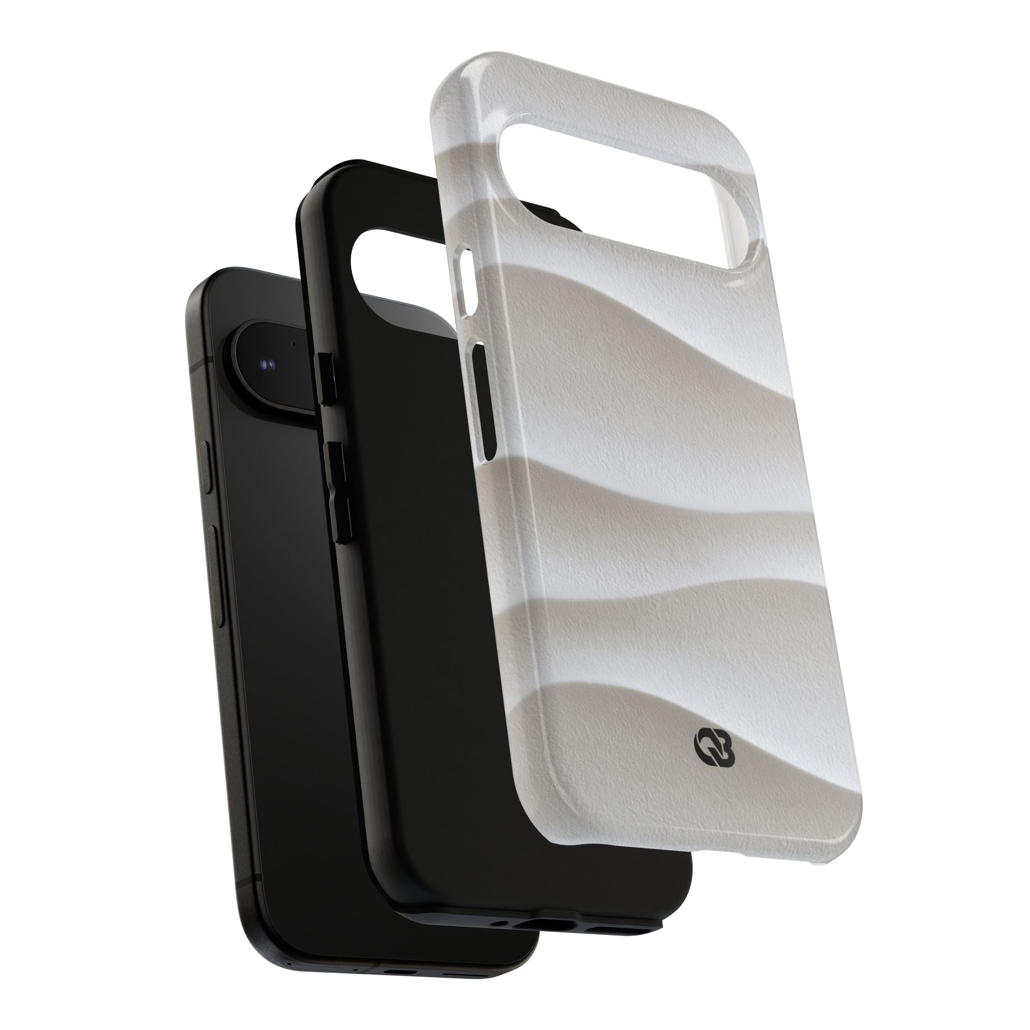 White Tough Phone Case for Google Pixel - Arctic Flow Ridges