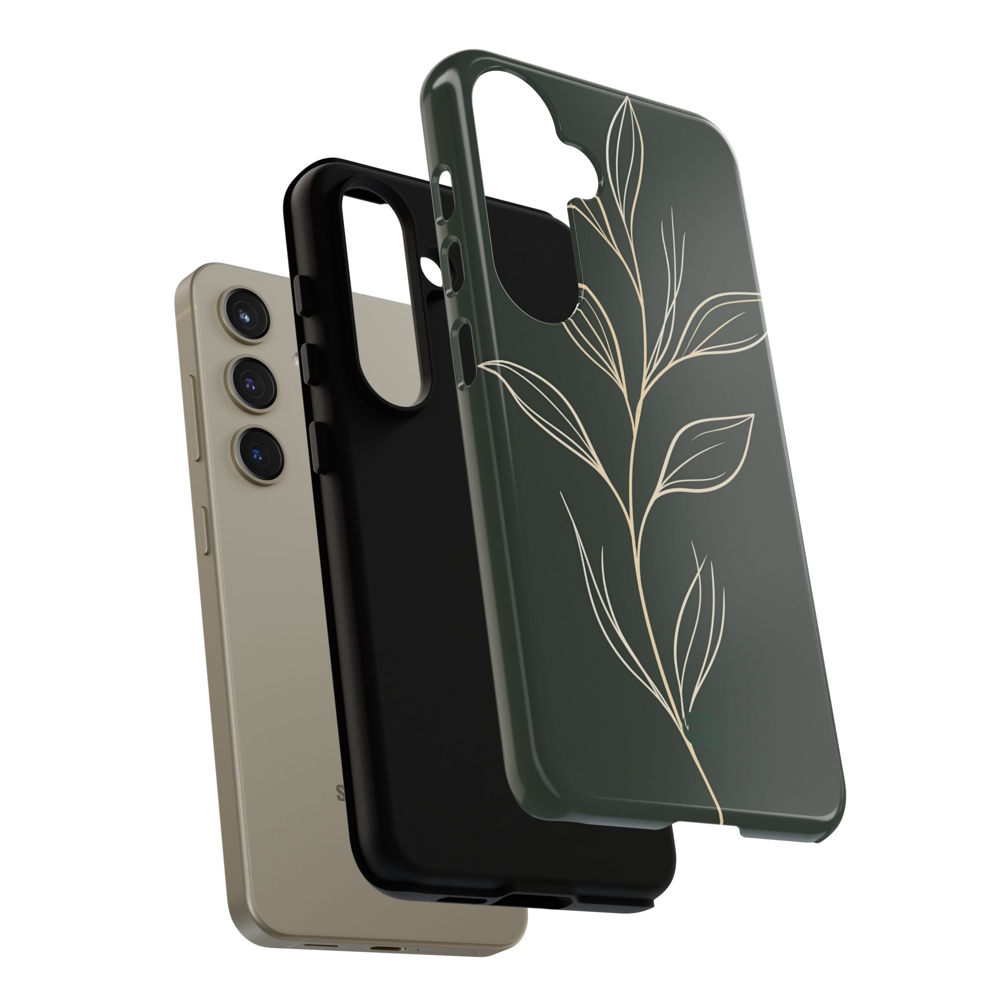 Green Tough Phone Case for Samsung - Deep Moss Willow