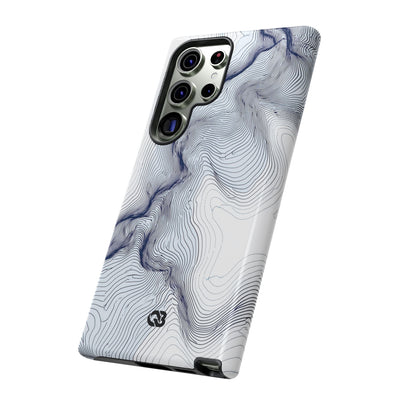 White Tough Phone Case for Samsung - Nordic Ridge Topo
