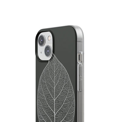 Black Lite Phone Case for iPhone - Bleached Leaf Lattice