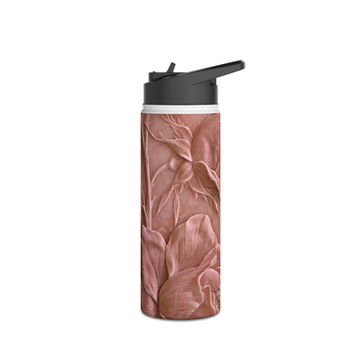 Blush Rose Relief · Insulated Water Bottle · Pink