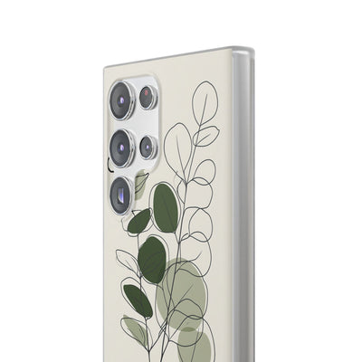 Green Lite Phone Case for Samsung - Muted Eucalyptus Sketch