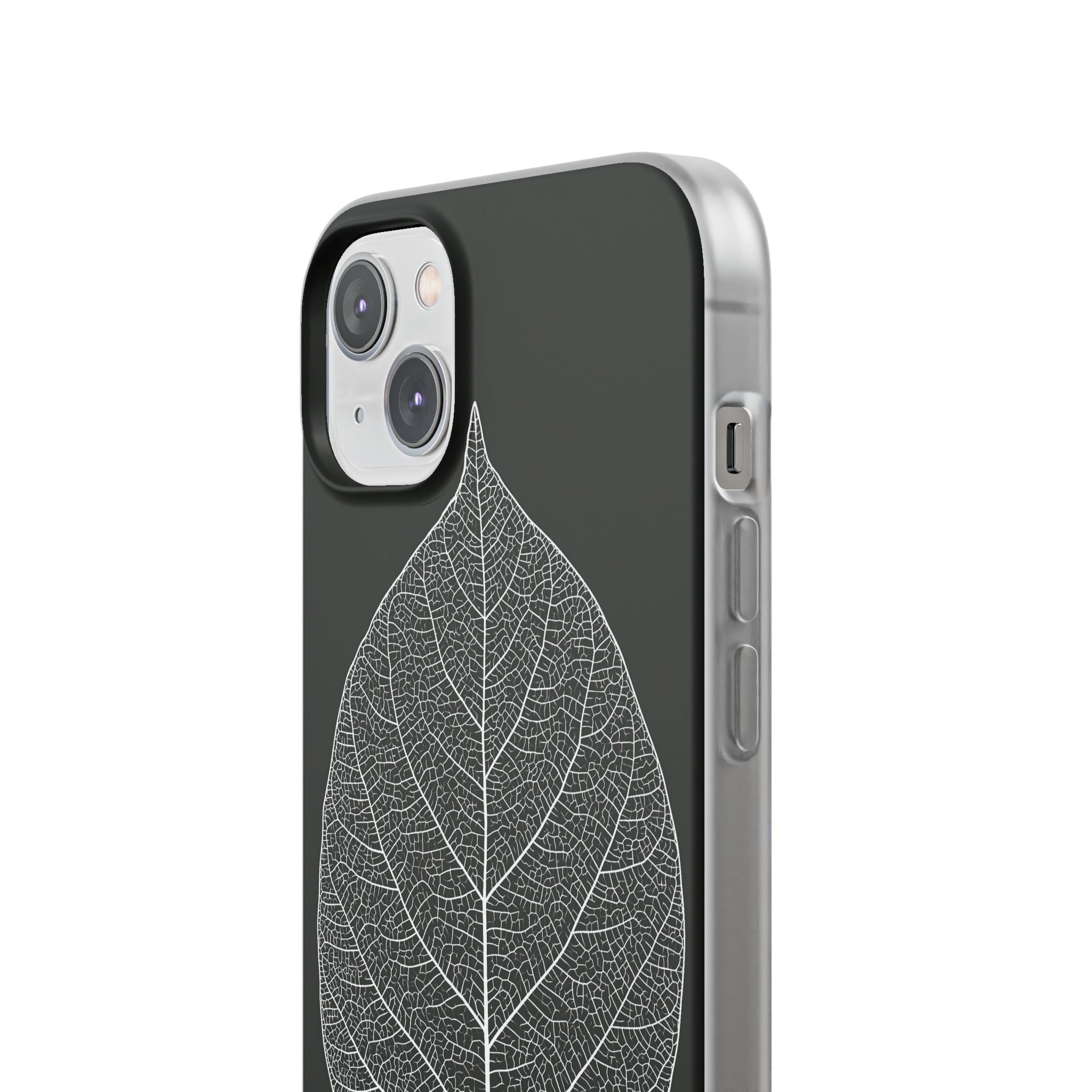 Black Lite Phone Case for iPhone - Bleached Leaf Lattice