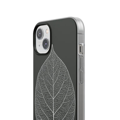 Black Lite Phone Case for iPhone - Bleached Leaf Lattice