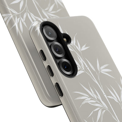 Beige Tough Phone Case for Samsung - Sandstone Bamboo Stalks
