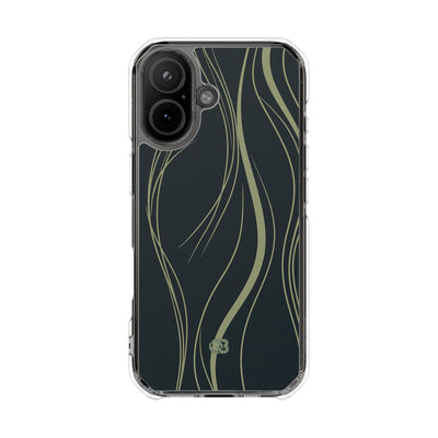 Green Impact MagSafe Phone Case for iPhone - Obsidian Sage Flow