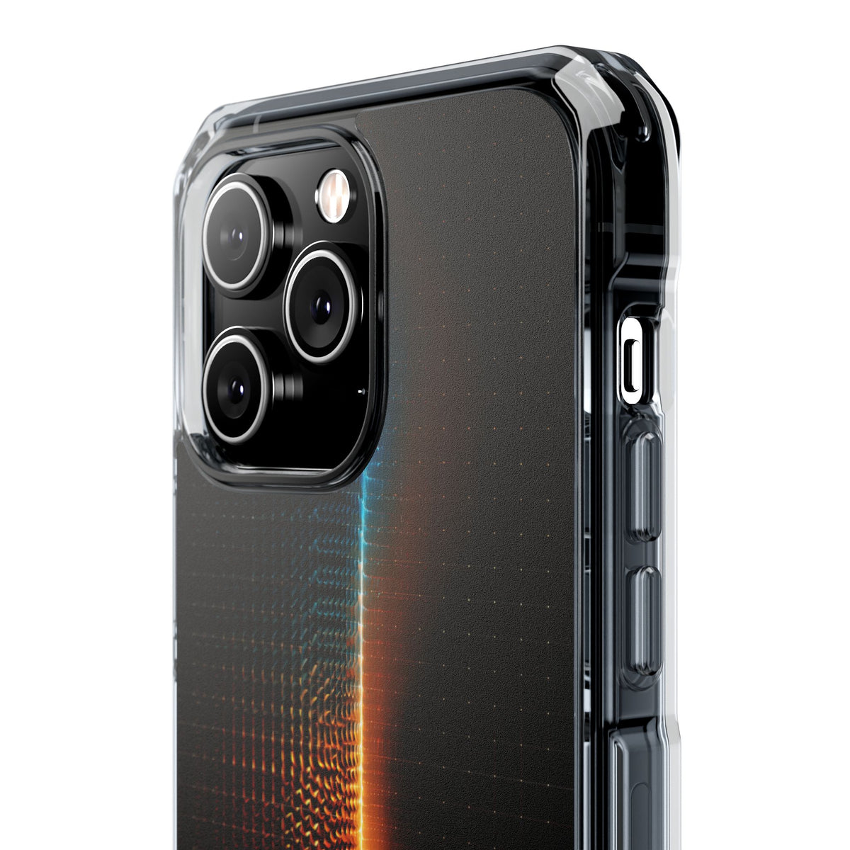 Luminous Refraction Grid · Clear Impact Magnetic Phone Case for iPhone · Black