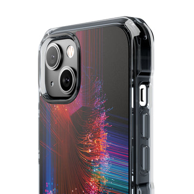 Black Impact MagSafe Phone Case for iPhone - Cyber Optic Streak
