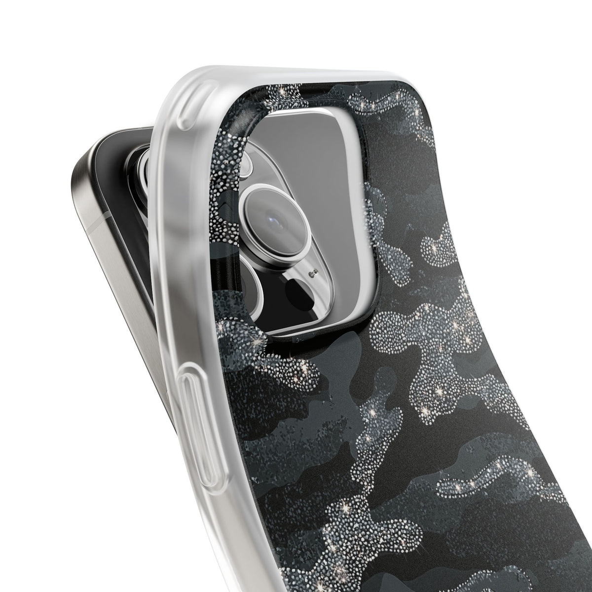 Glitter Shadow Camo · Lite Phone Case for iPhone ·  Black
