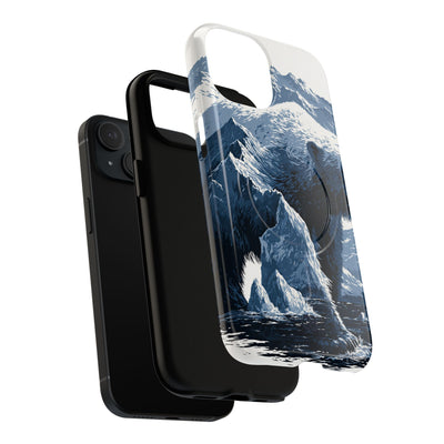Fjord Summit Bear · Tough 2.0 Magnetic Phone Case for iPhone · Blue