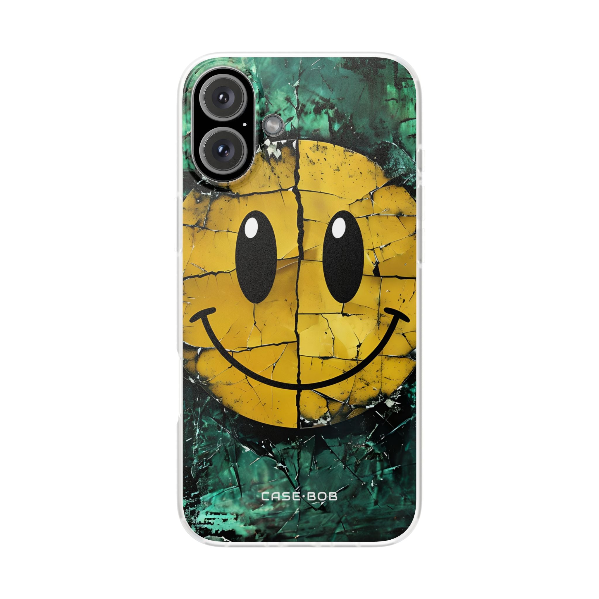 Knust Smiley iPhone 16 Plus Cover - Blød