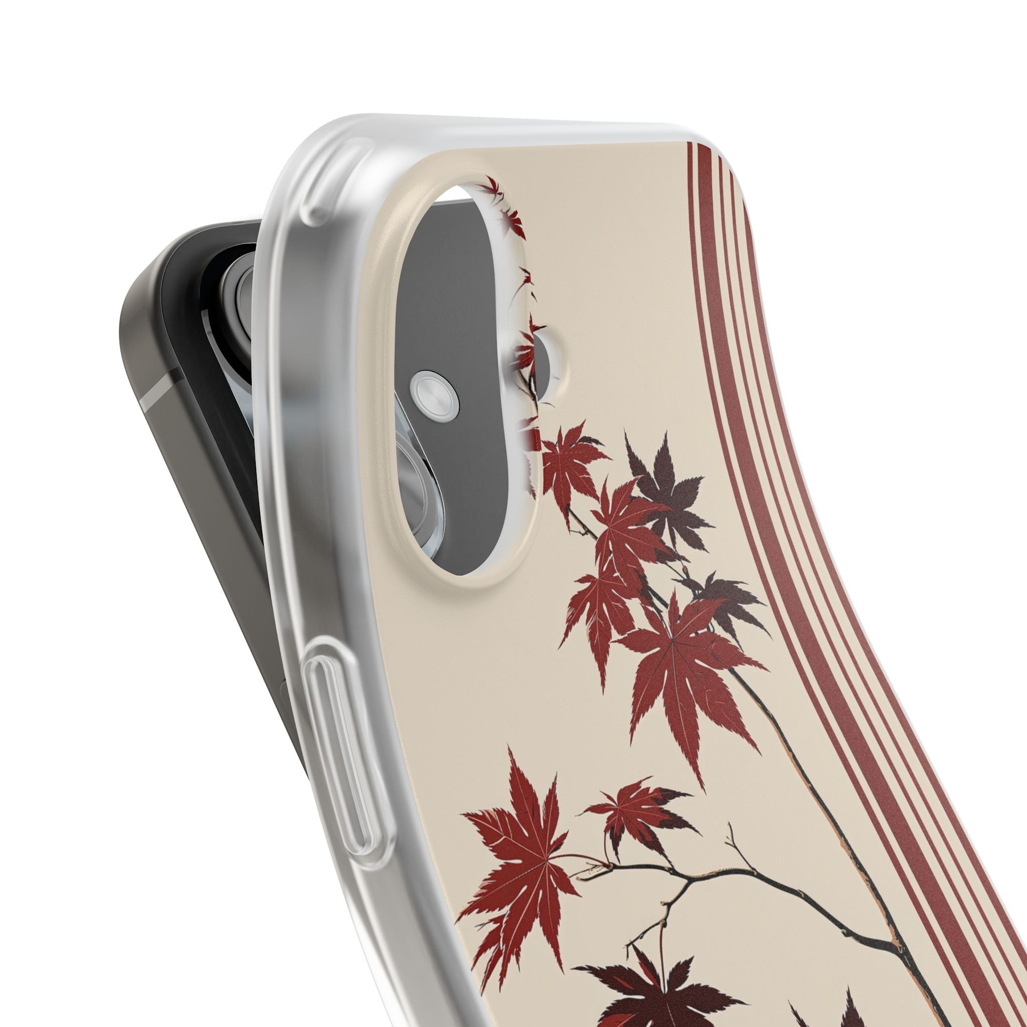 Red Lite Phone Case for iPhone - Crimson Momiji Stripe