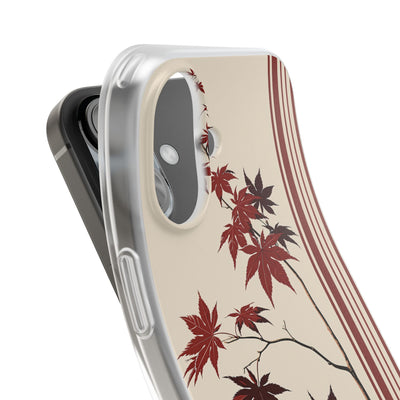 Red Lite Phone Case for iPhone - Crimson Momiji Stripe
