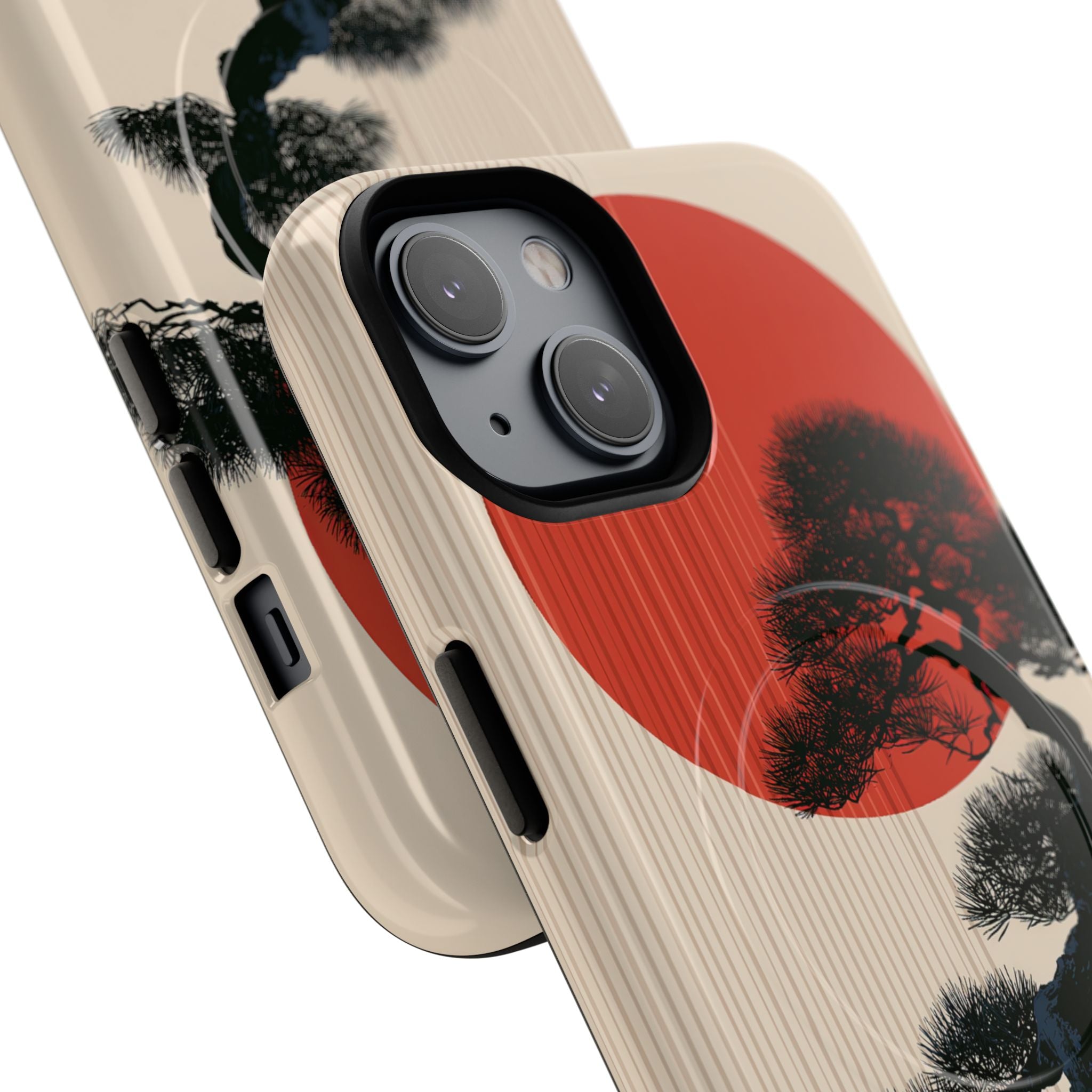 Beige Tough 2.0 Magsafe Phone Case for iPhone - Kyoto Crimson Pine