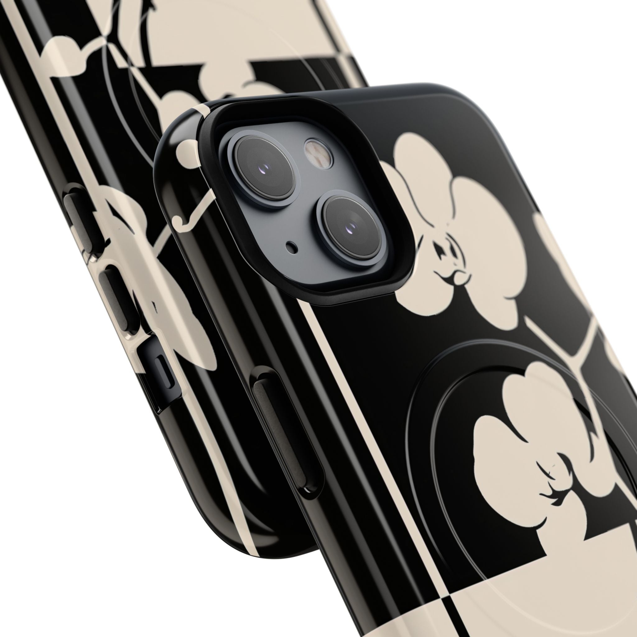Beige Tough 2.0 Magsafe Phone Case for iPhone - Nocturnal Orchid Frame
