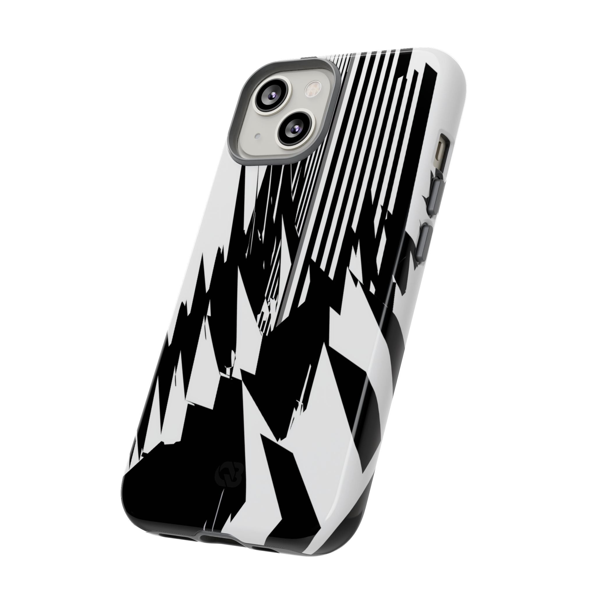 White Tough Phone Case for iPhone - Shattered Vector Spire
