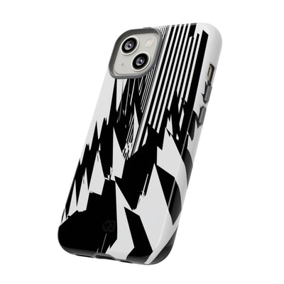 White Tough Phone Case for iPhone - Shattered Vector Spire