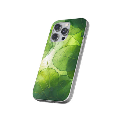 Emerald Leaf Veins · Soft Phone Case for iPhone