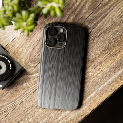 Grey Tough Phone Case for iPhone - Static Vertical Dither