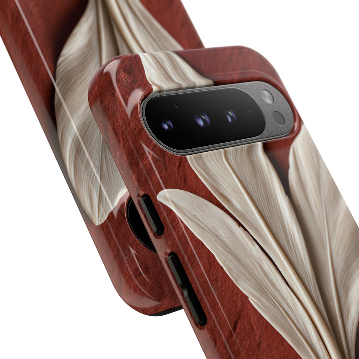Carved Ivory Plume · Tough Phone Case for Pixel ·  Red
