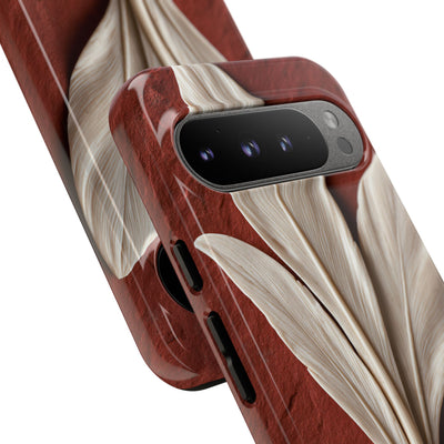 Carved Ivory Plume · Tough Phone Case for Pixel ·  Red