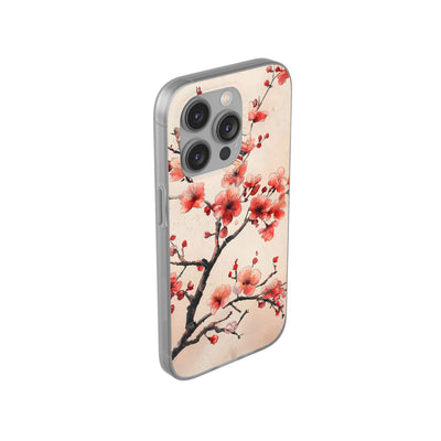 Crimson Silk Flora · Soft Custodia per iPhone