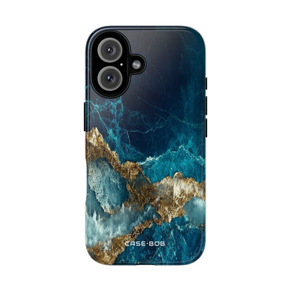 Jagged Gold Split iPhone 16 Case - Tough