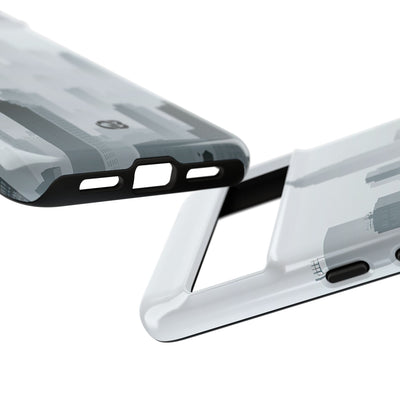 Grey Tough Phone Case for Google Pixel - Steel Mist Skyline