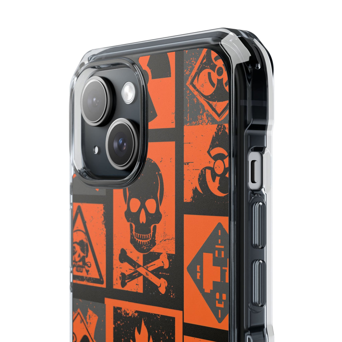 Urban Hazard · Clear Impact Magnetic Phone Case for iPhone · Orange