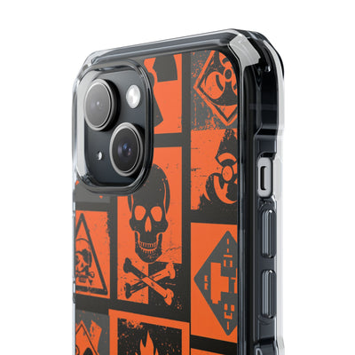 Urban Hazard · Clear Impact Magnetic Phone Case for iPhone · Orange