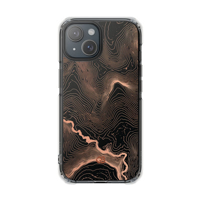 Orange Impact MagSafe Phone Case for iPhone - Salmon Ridge Topo