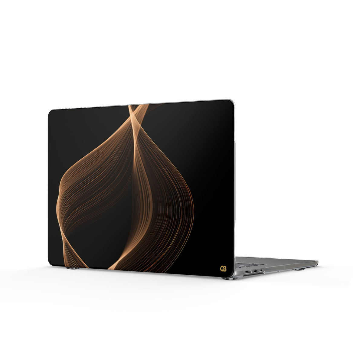 Amber Contour Flow · Clear Hard Case for MacBook · Black
