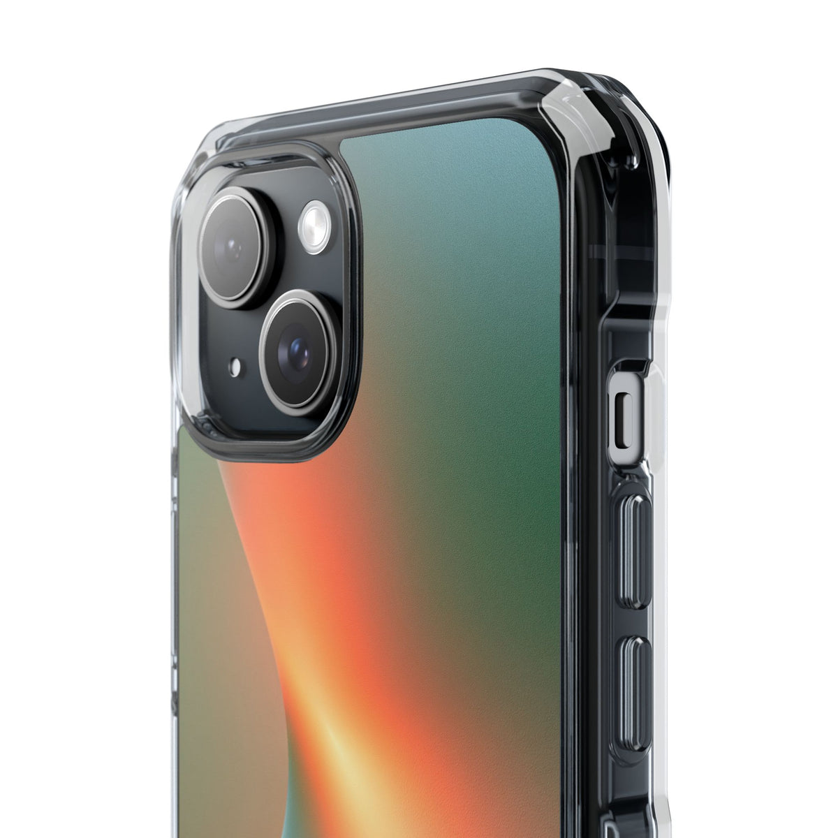 Radiant Contour · Clear Impact Magnetic Phone Case for iPhone · Orange