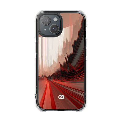 Red Impact MagSafe Phone Case for iPhone - Crimson Pulse Horizon